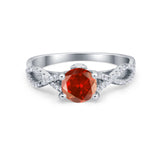 Twisted Shank Infinity Wedding Ring Round Cubic Zirconia 925 Sterling Silver