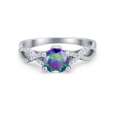 Twisted Shank Infinity Wedding Ring Round Cubic Zirconia 925 Sterling Silver