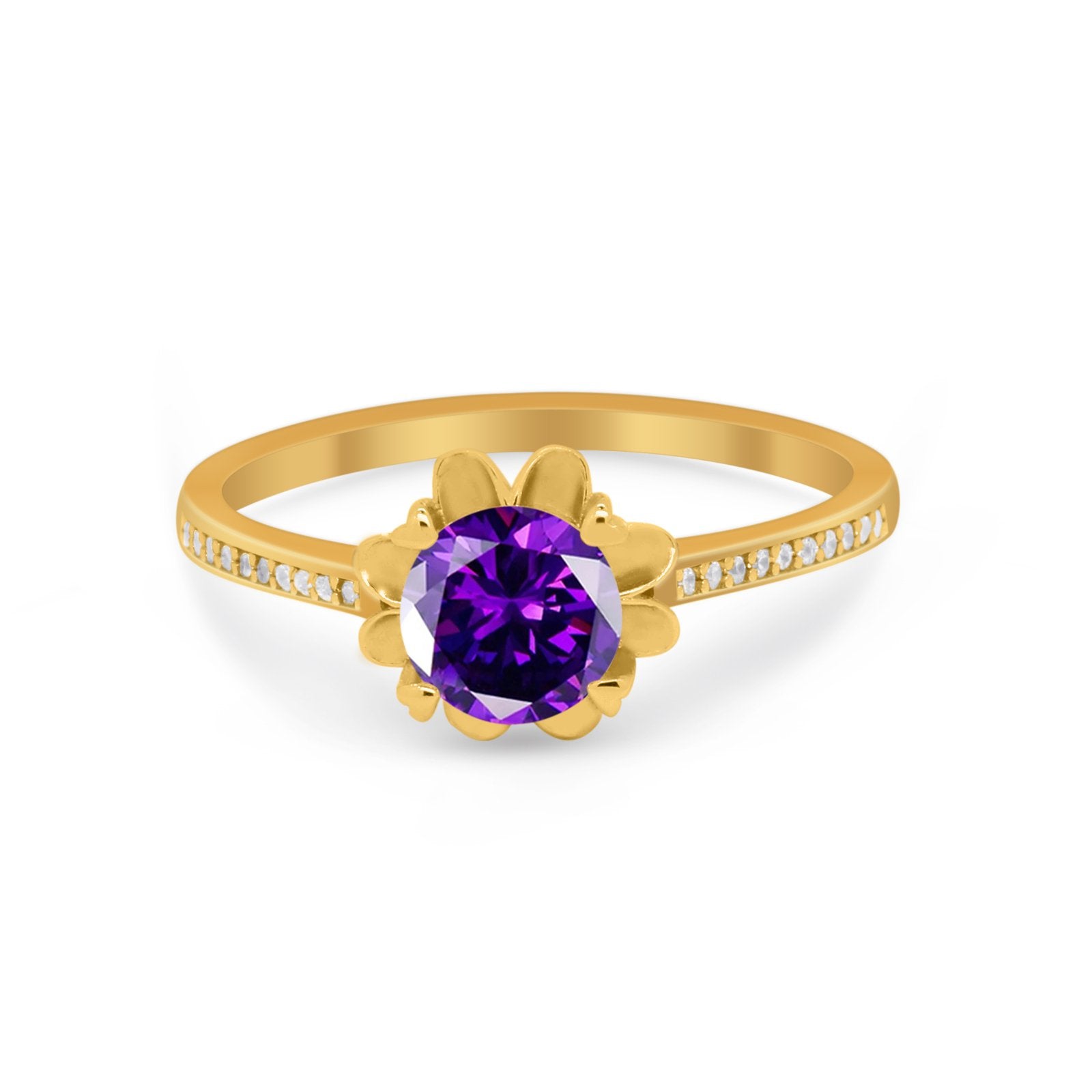 Vintage Style Engagement Ring Simulated Cubic Zirconia 925 Sterling Silver