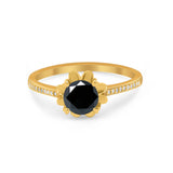 Vintage Style Engagement Ring Simulated Cubic Zirconia 925 Sterling Silver