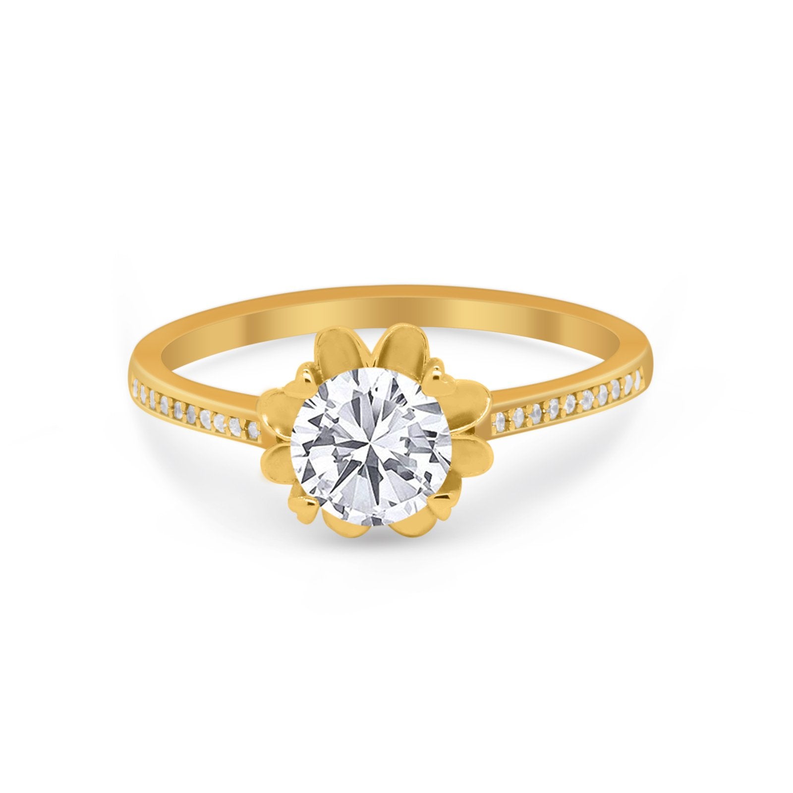 Vintage Style Engagement Ring Simulated Cubic Zirconia 925 Sterling Silver