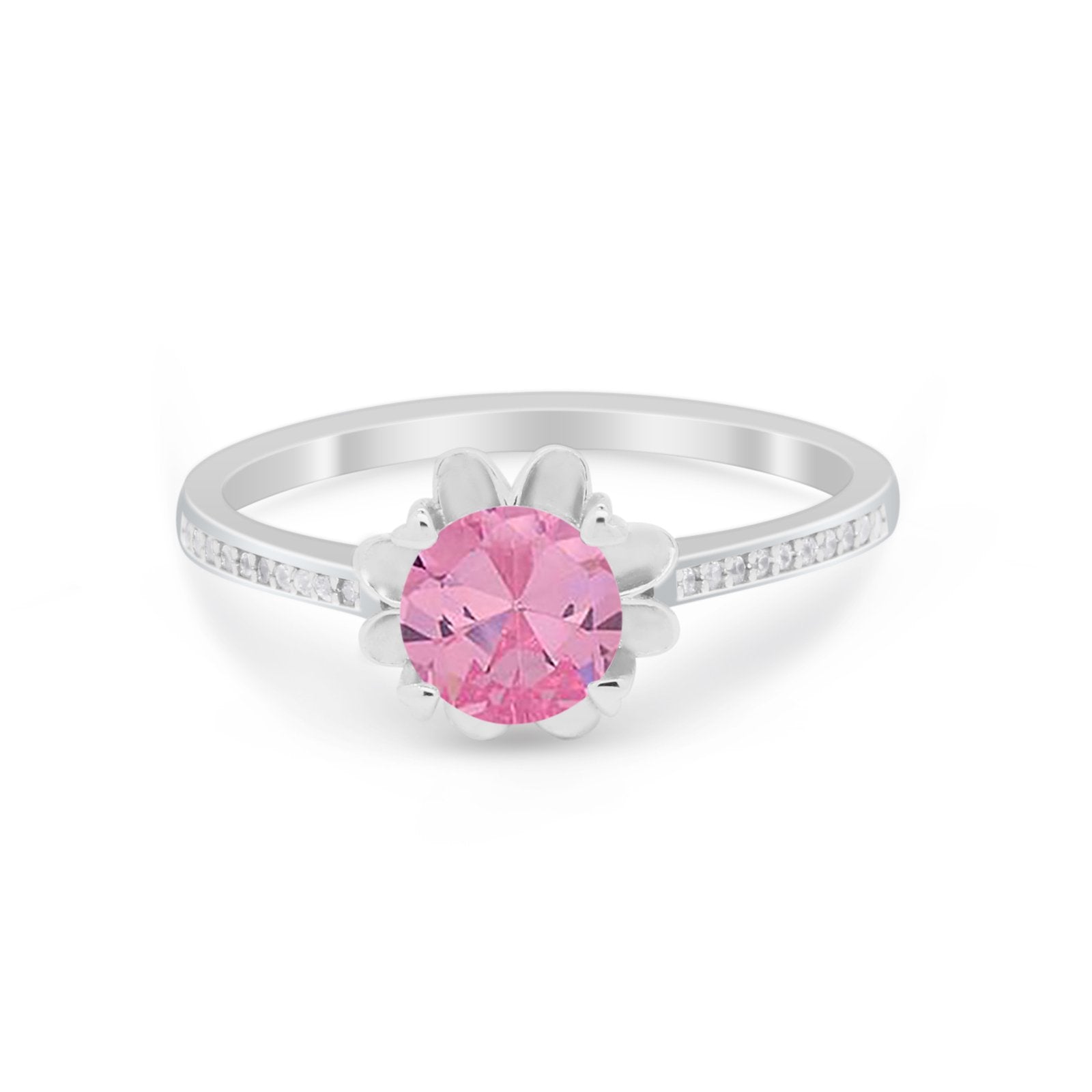 Vintage Style Engagement Ring Simulated Cubic Zirconia 925 Sterling Silver