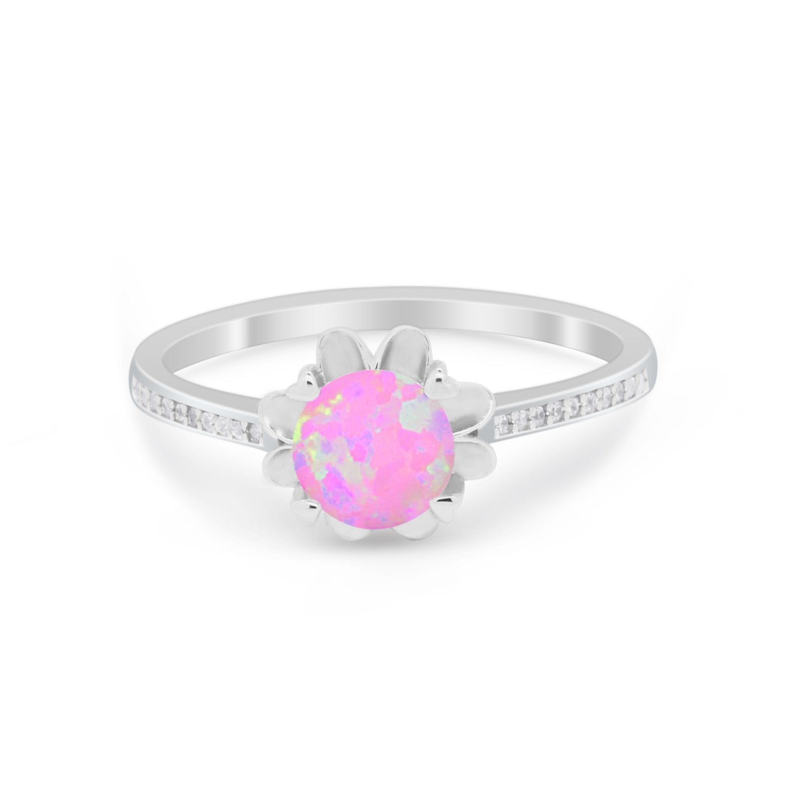 Vintage Style Engagement Ring Simulated Cubic Zirconia 925 Sterling Silver