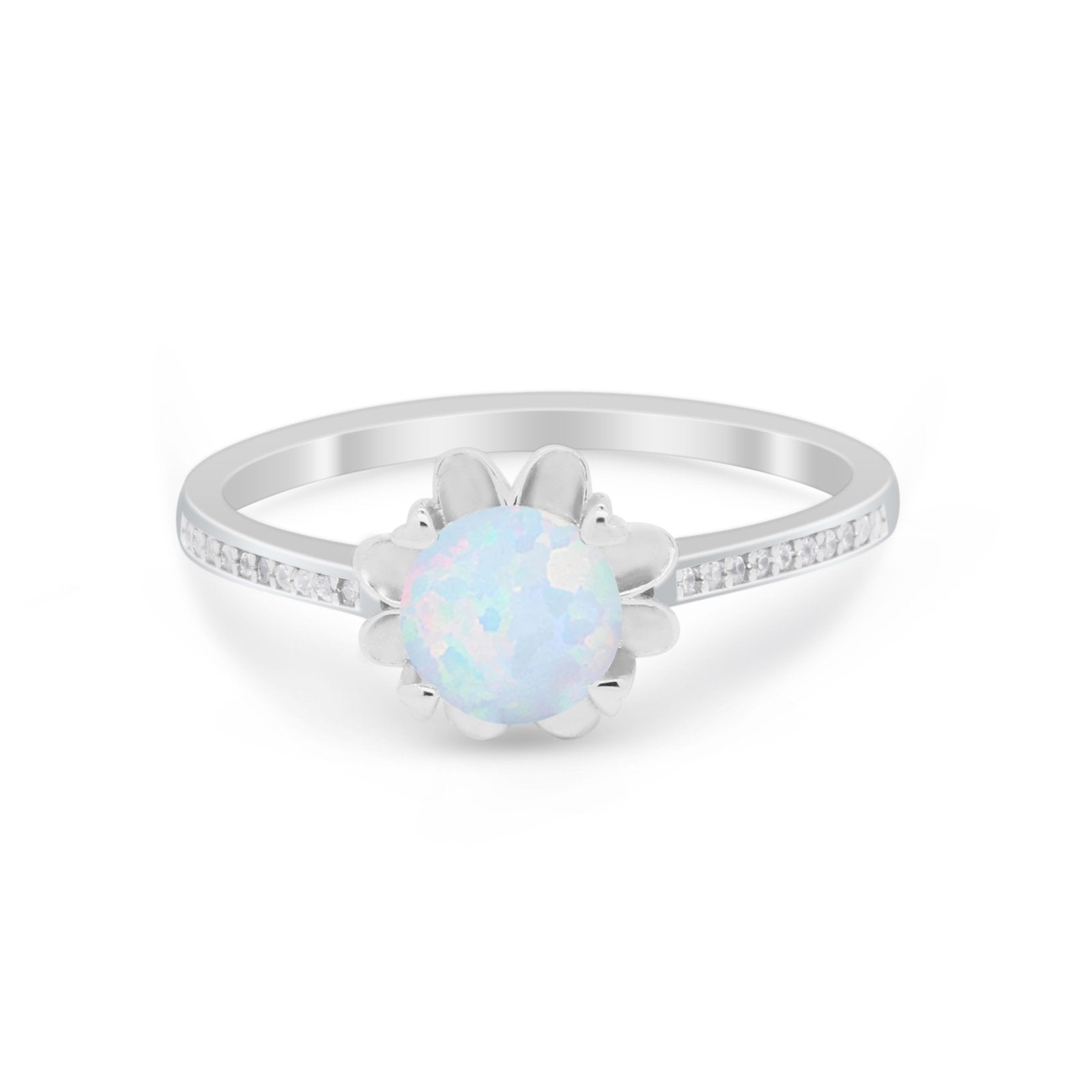 Vintage Style Engagement Ring Simulated Cubic Zirconia 925 Sterling Silver