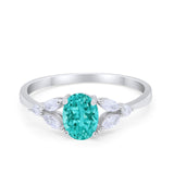 Oval Art Deco Wedding Engagement Ring Marquise Cubic Zirconia 925 Sterling Silver