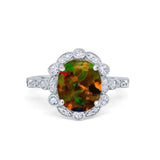 Large Oval Art Deco Wedding Ring Simulated Cubic Zirconia 925 Sterling Silver