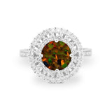Halo Cocktail Wedding Engagement Ring Round Cubic Zirconia 925 Sterling Silver
