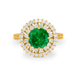 Halo Cocktail Wedding Engagement Ring Round Cubic Zirconia 925 Sterling Silver