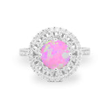 Halo Cocktail Wedding Engagement Ring Round Cubic Zirconia 925 Sterling Silver