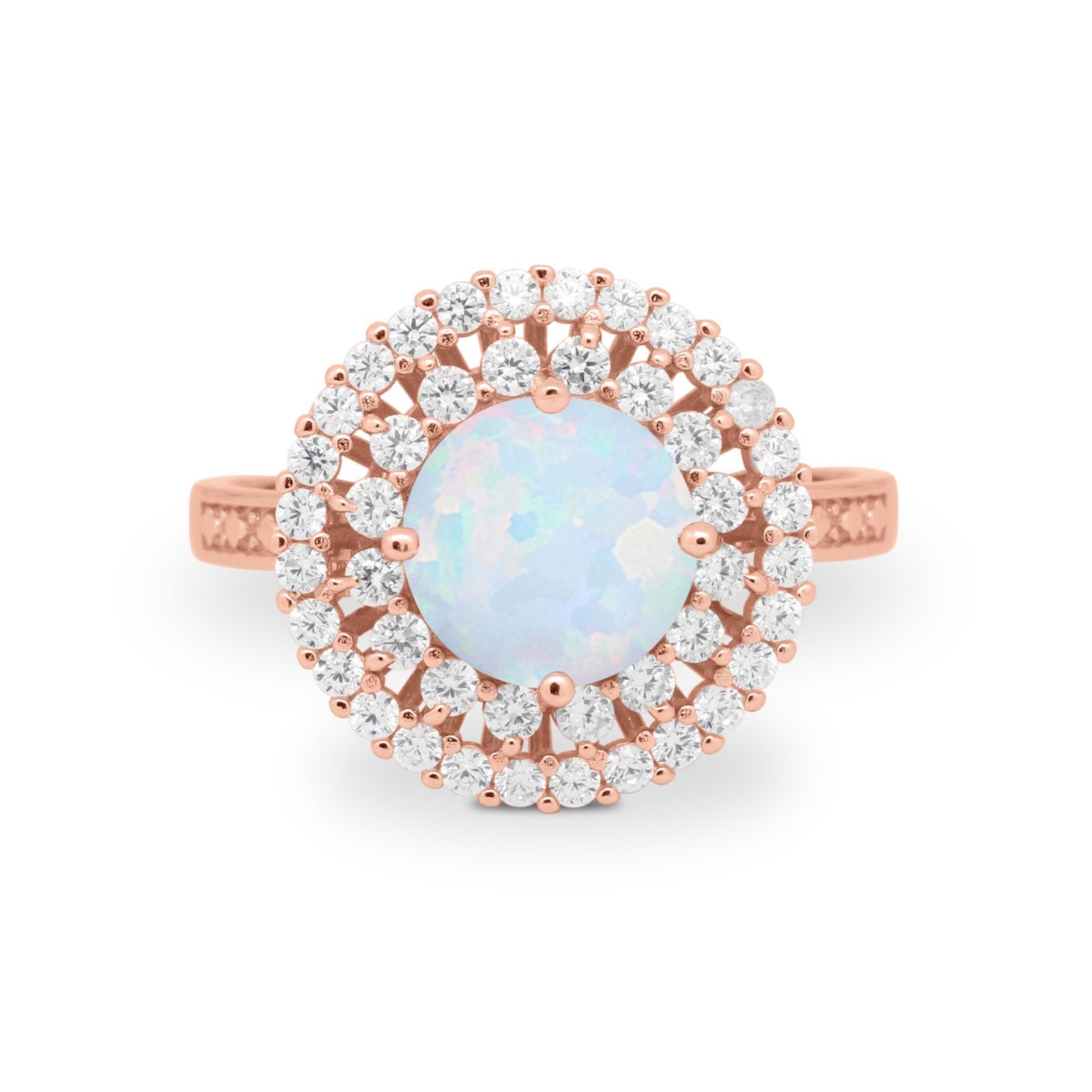 Halo Cocktail Wedding Engagement Ring Round Cubic Zirconia 925 Sterling Silver