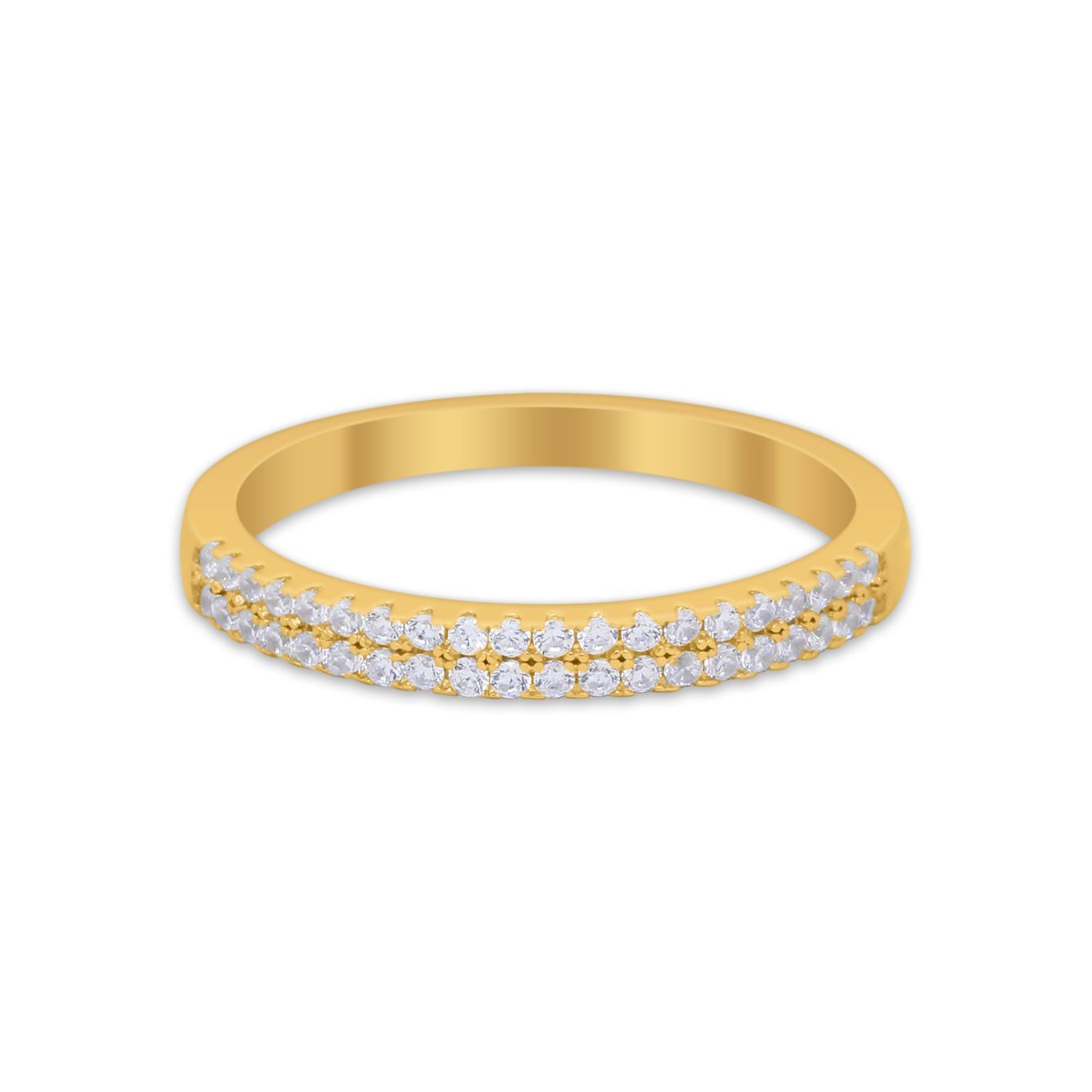 Wedding Thumb Ring Double Row Pave Simulated Cubic Zirconia 925 Sterling Silver
