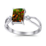 Halo Wedding Ring Baguette Round Simulated Cubic Zirconia 925 Sterling Silver