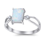 Halo Wedding Ring Baguette Round Simulated Cubic Zirconia 925 Sterling Silver