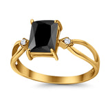 Halo Wedding Ring Baguette Round Simulated Cubic Zirconia 925 Sterling Silver