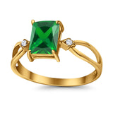 Halo Wedding Ring Baguette Round Simulated Cubic Zirconia 925 Sterling Silver