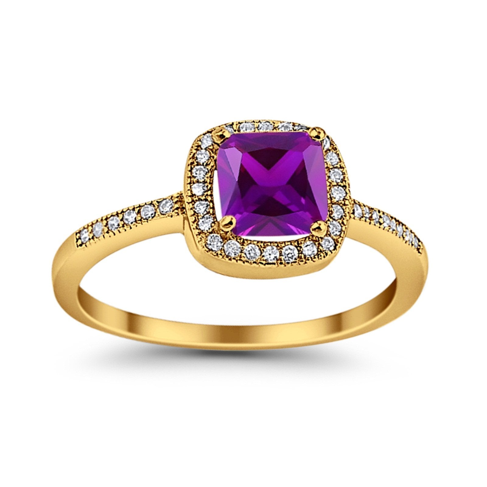 Halo Accent Engagement Ring Simulated Cubic Zirconia 925 Sterling Silver