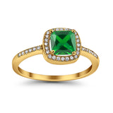 Halo Accent Engagement Ring Simulated Cubic Zirconia 925 Sterling Silver