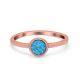 Petite Dainty Ring Solitaire Round Simulated Cubic Zirconia 925 Sterling Silver