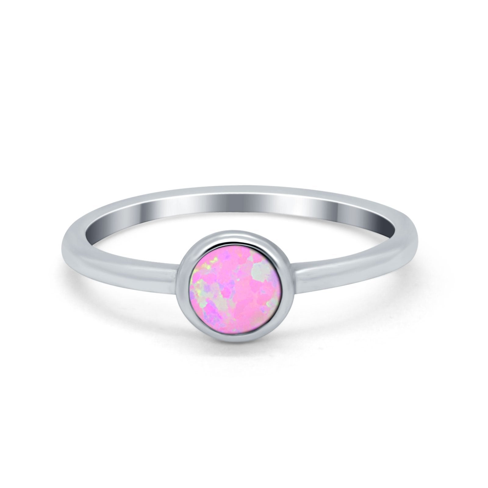 Petite Dainty Ring Solitaire Round Simulated Cubic Zirconia 925 Sterling Silver