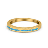 Wedding Band Rings Stackable Eternity Simulated Opal Round 925 Sterling Silver