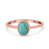 Solitaire Oval Thumb Ring Simulated Cubic Zirconia Stone 925 Sterling Silver