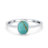 Solitaire Oval Thumb Ring Simulated Cubic Zirconia Stone 925 Sterling Silver