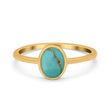 Solitaire Oval Thumb Ring Simulated Cubic Zirconia Stone 925 Sterling Silver