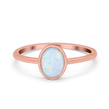 Solitaire Oval Thumb Ring Simulated Cubic Zirconia Stone 925 Sterling Silver