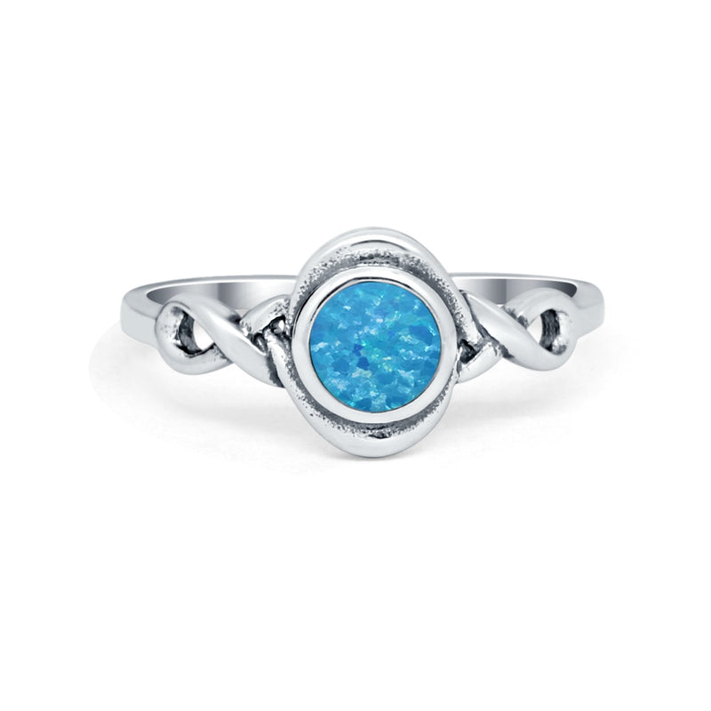 Celtic Trinity Ring Simulated Cubic Zirconia Infinity Shank 925 Sterling Silver