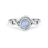 Celtic Trinity Ring Simulated Cubic Zirconia Infinity Shank 925 Sterling Silver