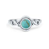 Celtic Trinity Ring Simulated Cubic Zirconia Infinity Shank 925 Sterling Silver
