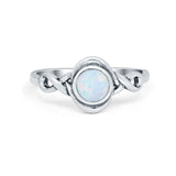 Celtic Trinity Ring Simulated Cubic Zirconia Infinity Shank 925 Sterling Silver