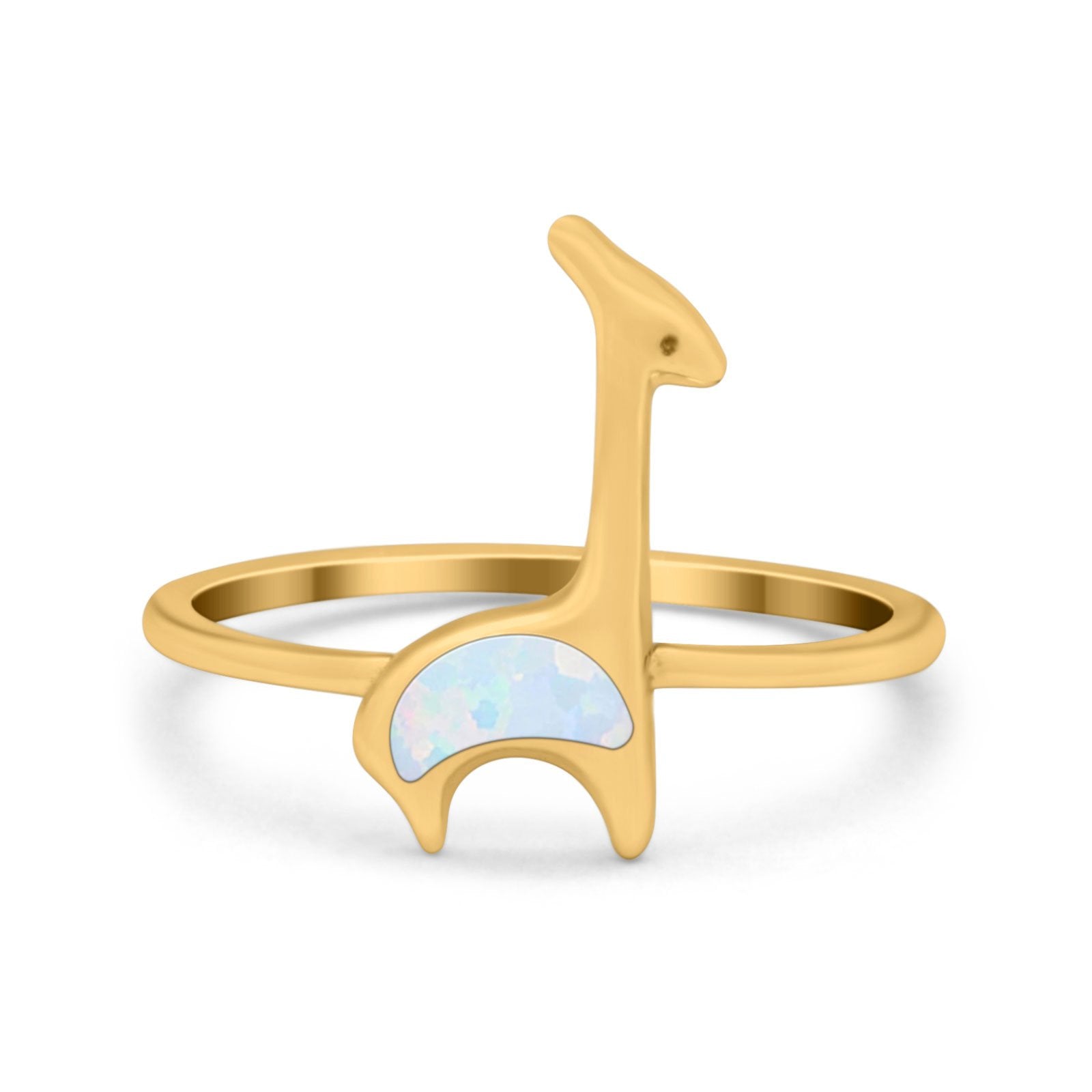 Giraffe Band Ring Simulated Cubic Zirconia Opal 925 Sterling Silver