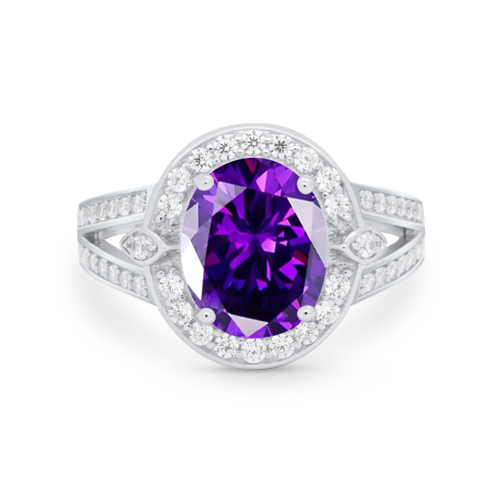 Art Deco Engagement Bridal Ring Simulated Cubic Zirconia 925 Sterling Silver