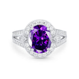 Art Deco Engagement Bridal Ring Simulated Cubic Zirconia 925 Sterling Silver