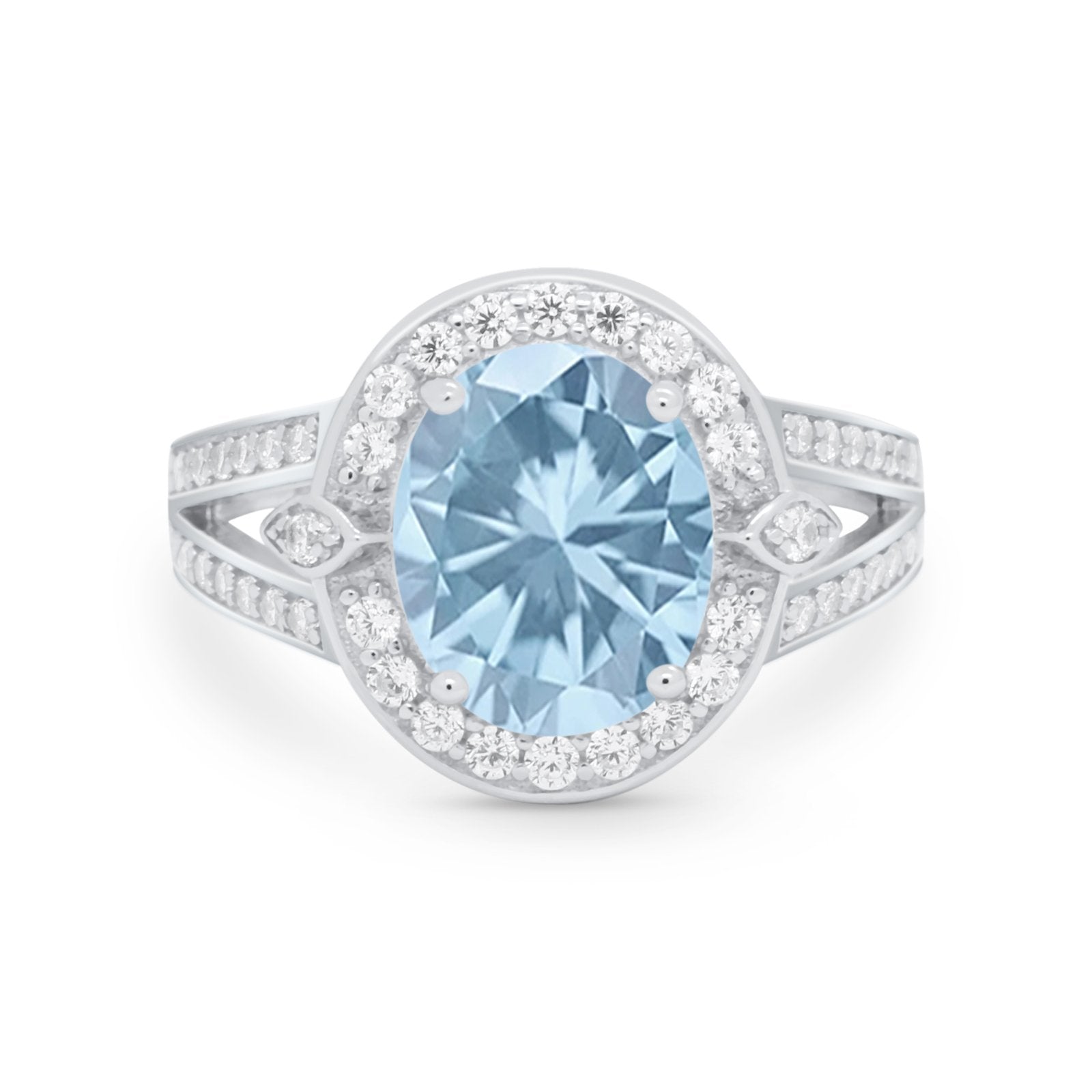 Art Deco Engagement Bridal Ring Simulated Cubic Zirconia 925 Sterling Silver