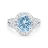 Art Deco Engagement Bridal Ring Simulated Cubic Zirconia 925 Sterling Silver
