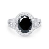 Art Deco Engagement Bridal Ring Simulated Cubic Zirconia 925 Sterling Silver