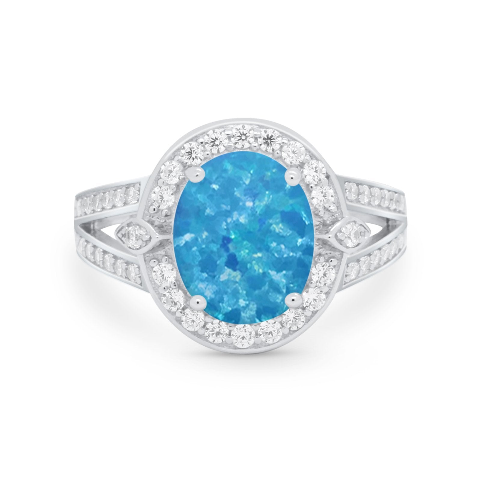 Art Deco Engagement Bridal Ring Simulated Cubic Zirconia 925 Sterling Silver