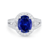 Art Deco Engagement Bridal Ring Simulated Cubic Zirconia 925 Sterling Silver