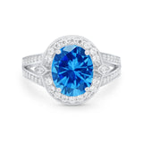 Art Deco Engagement Bridal Ring Simulated Cubic Zirconia 925 Sterling Silver