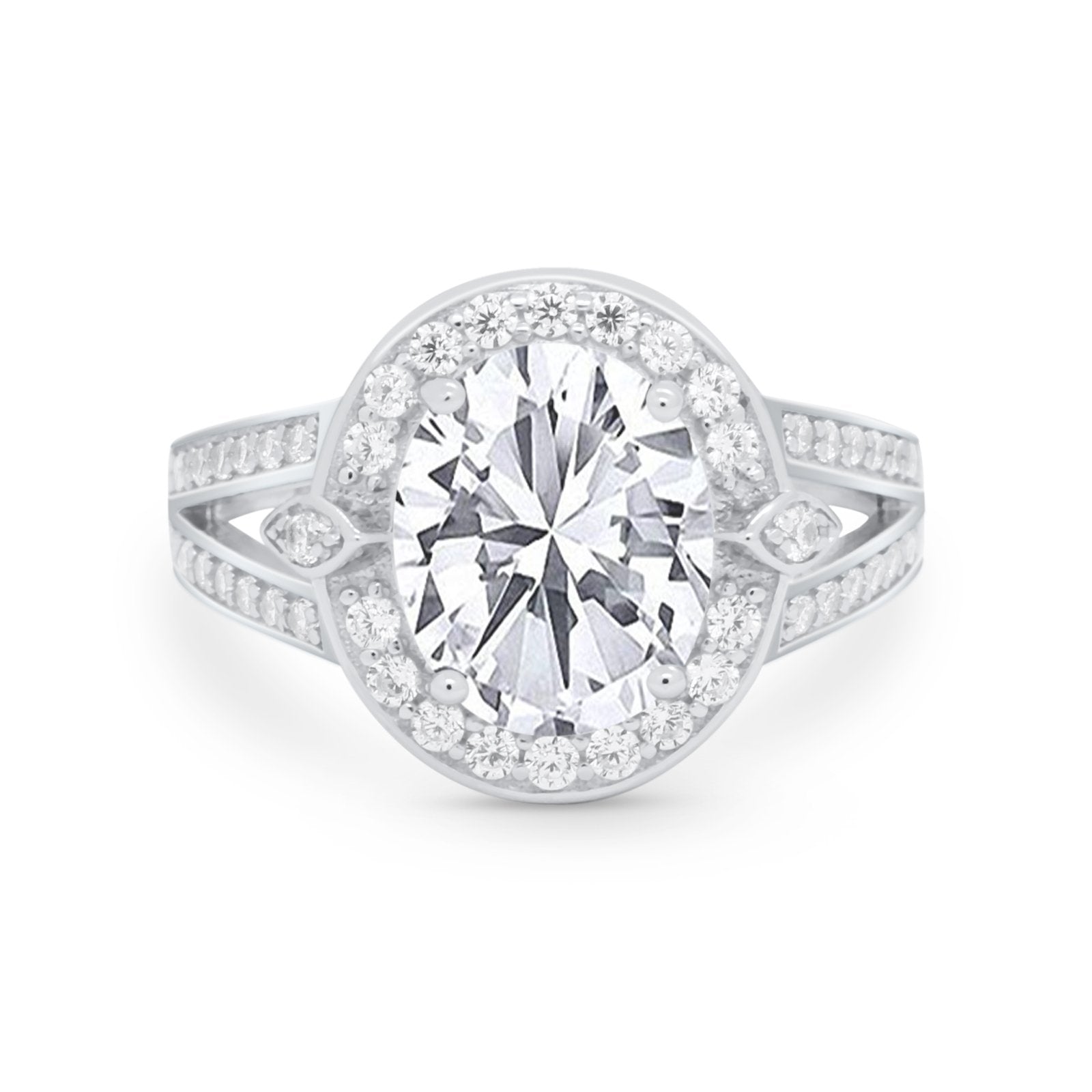 Art Deco Engagement Bridal Ring Simulated Cubic Zirconia 925 Sterling Silver