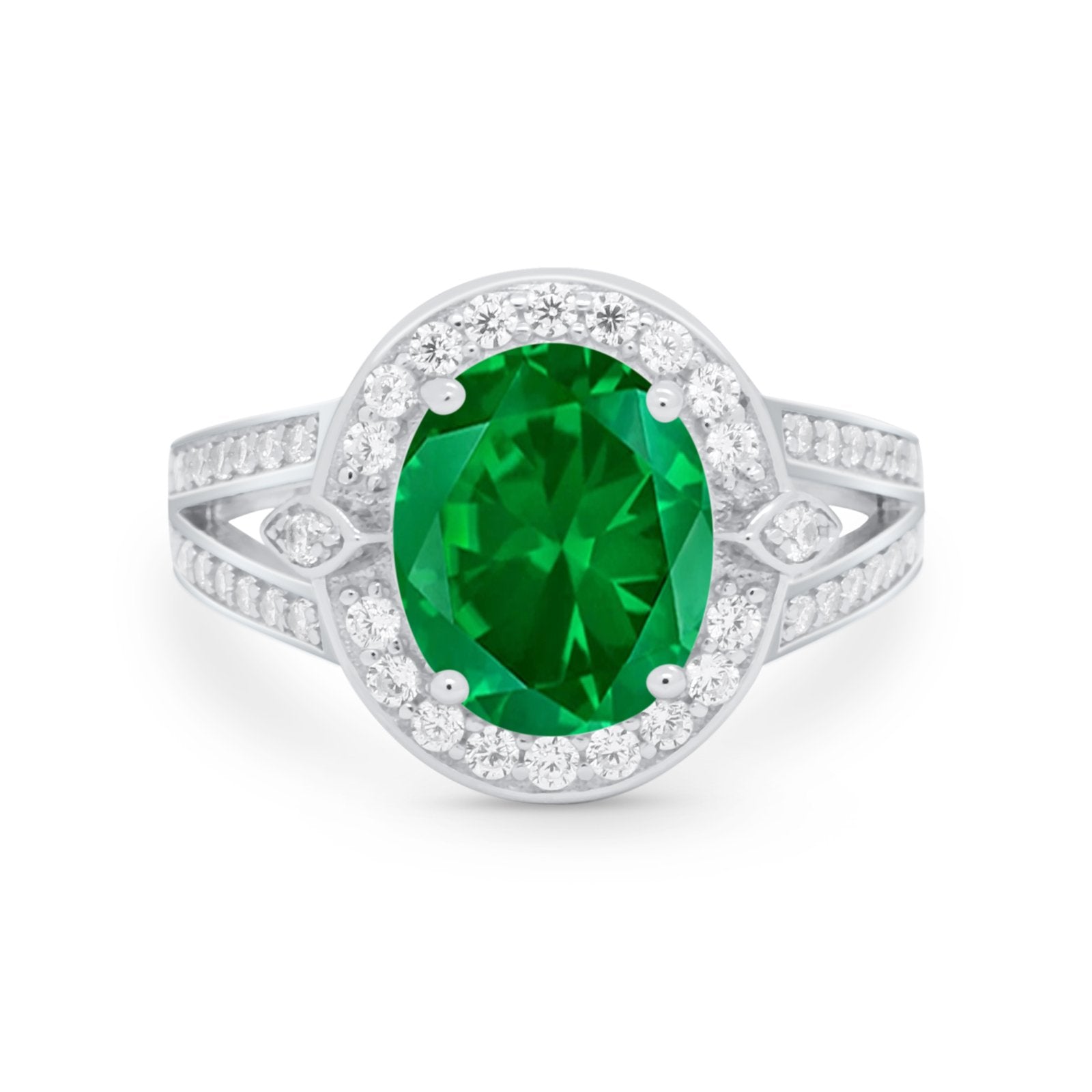 Art Deco Engagement Bridal Ring Simulated Cubic Zirconia 925 Sterling Silver