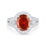 Art Deco Engagement Bridal Ring Simulated Cubic Zirconia 925 Sterling Silver