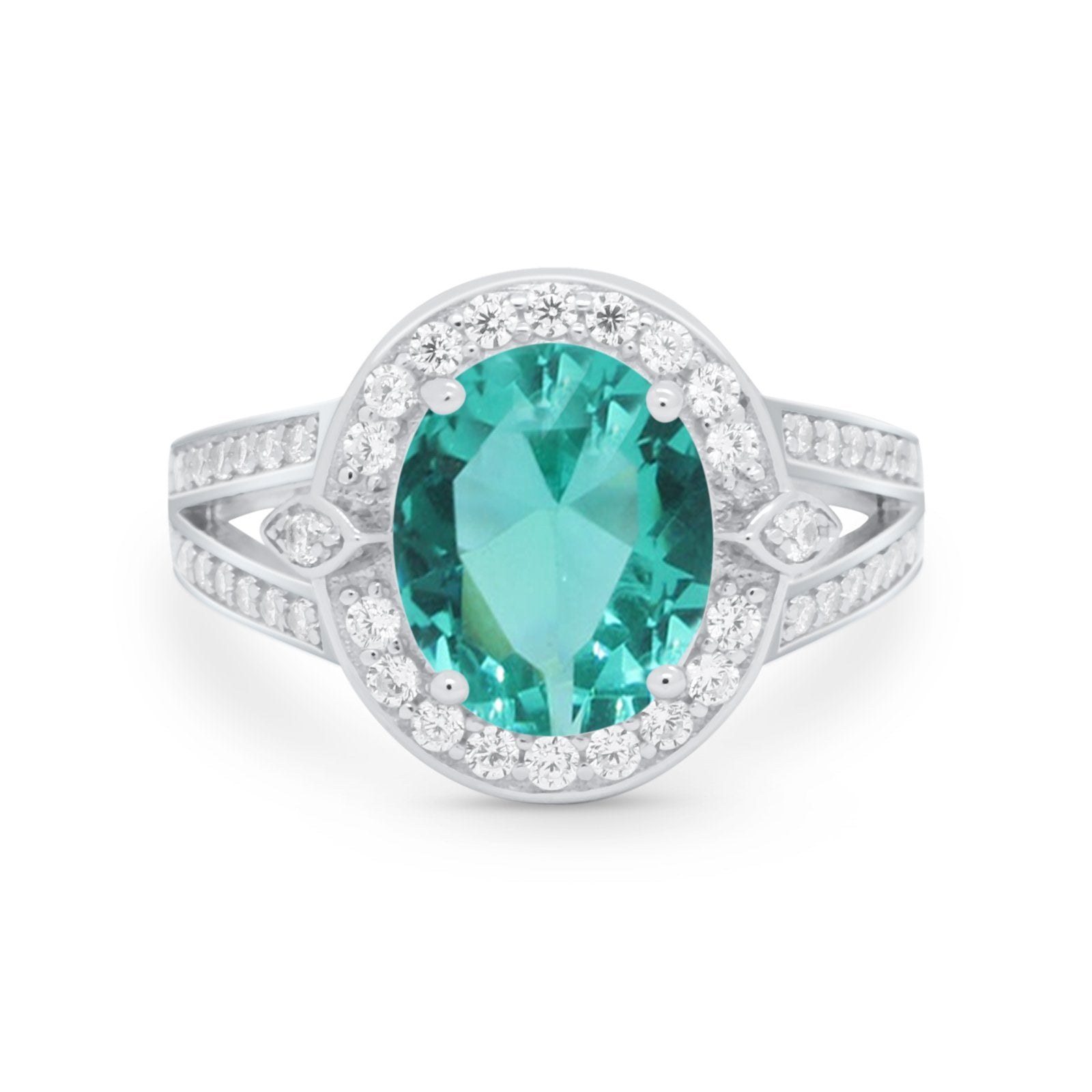 Art Deco Engagement Bridal Ring Simulated Cubic Zirconia 925 Sterling Silver