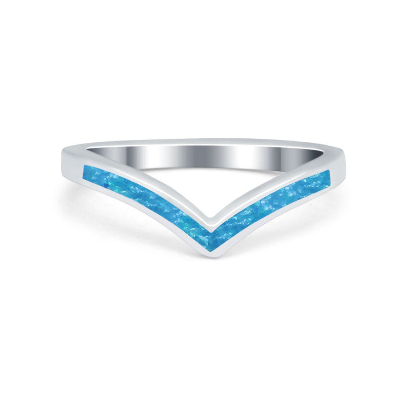 Chevron Midi V Thumb Ring Simulated Cubic Zirconia Round 925 Sterling Silver