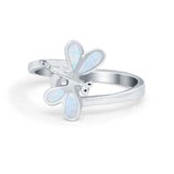 Dragonfly Band Ring Simulated Cubic Zirconia 925 Sterling Silver