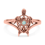 Turtle Ring Band Lab Created Opal 925 Sterling Silver (13mm)