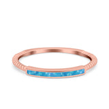Simple Ring Band Lab Created Opal 925 Sterling Silver (2mm)