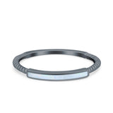 Simple Ring Band Lab Created Opal 925 Sterling Silver (2mm)